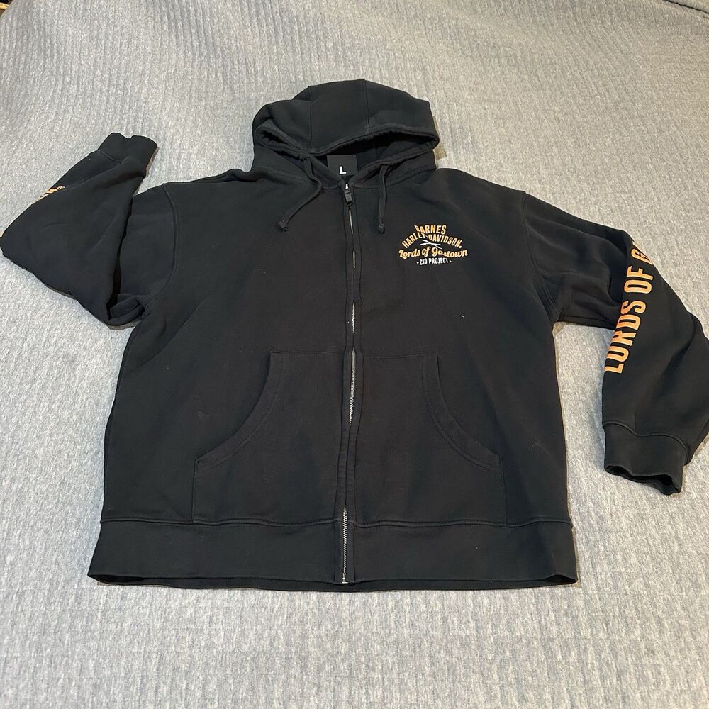 Harley Davidson Lords of Gastown C10 Project Men's Full Zip Hoodie Size L Biker